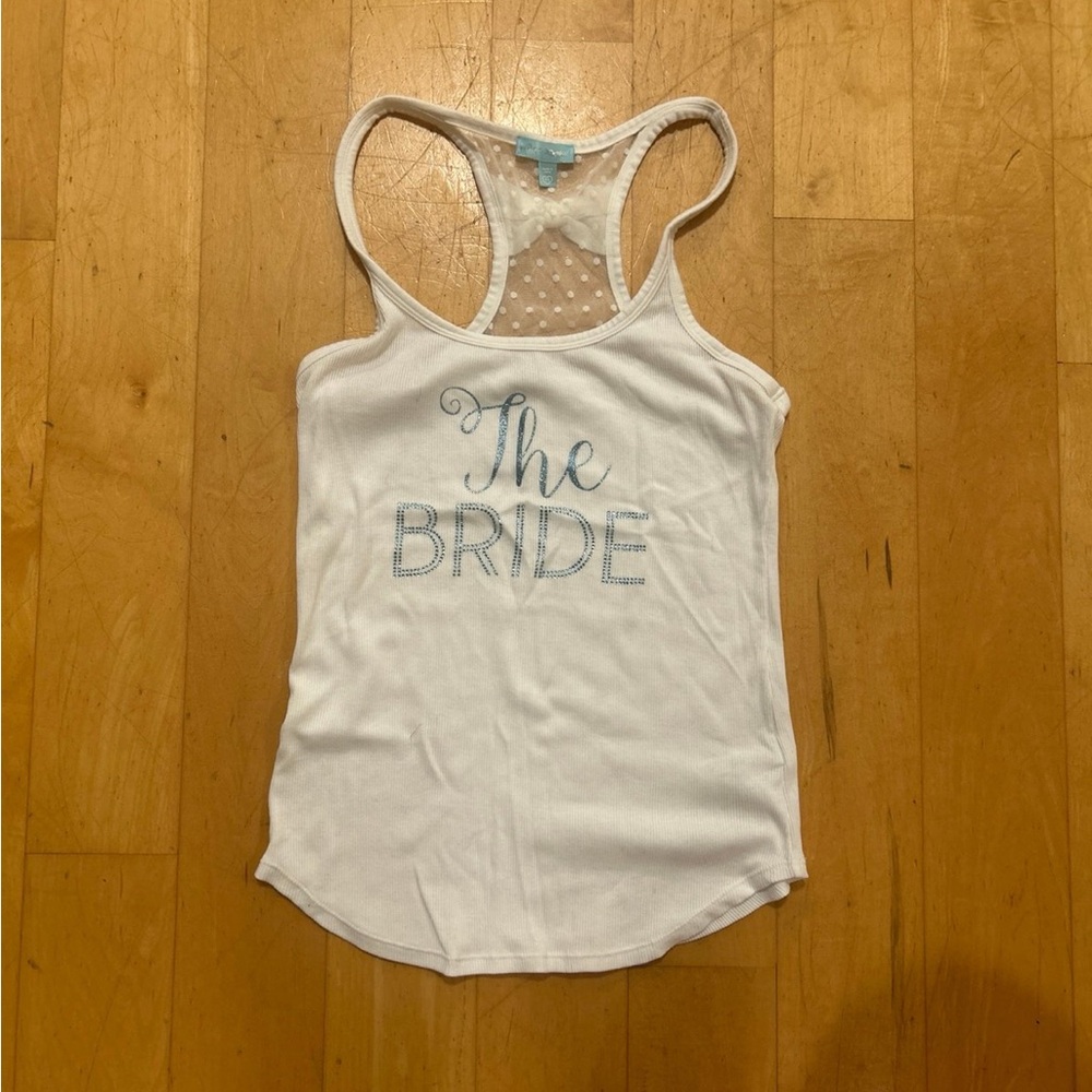 Betsey Johnson “The Bride” white Racerback tank top